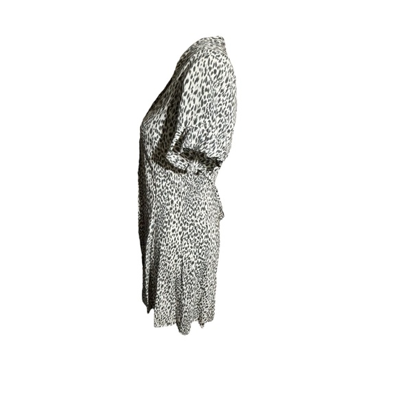 AllSaints Fay Lep Leopard Animal Print Button Mini Flutter Sleeve Dress Size XS - Picture 5 of 8